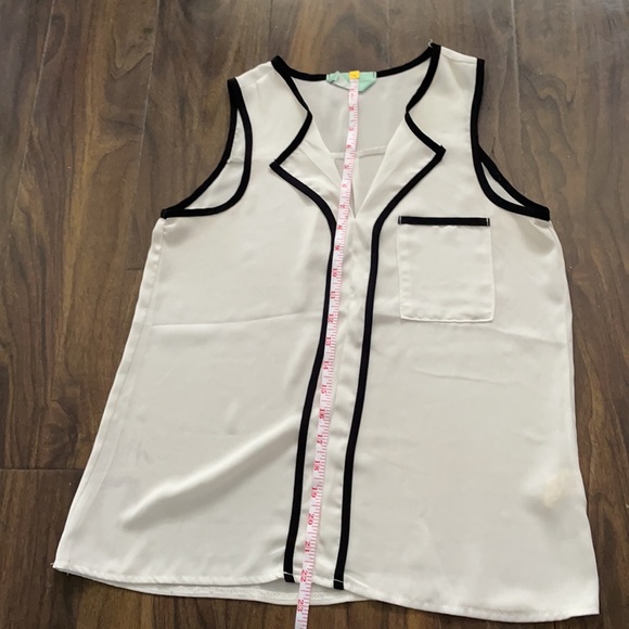 George’s Friend Black + White Chiffon Tank Top - Picture 13 of 14